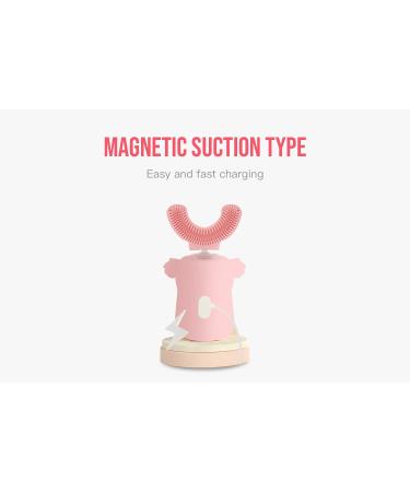 Kids Electric U-Shaped Toothbrush with 3 Brush Heads | 3 Cleaning Modes & Timer | Ages 2-8 | Toddler Automatic Toothbrush (Pink) - Buy Online on GoSupps.com