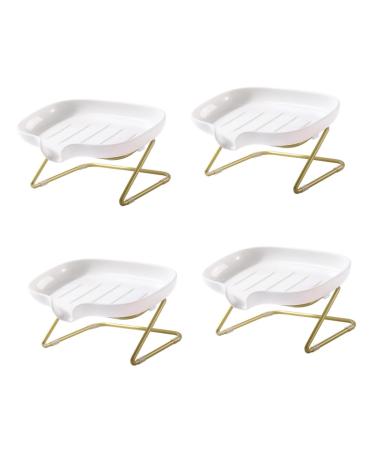 Ciieeo 4 Sets Soap Drain Box Drain Spout Soap Holder Bathroom Soap Container Soap Dish Soap Draining Rack Plastic Container Sponge Drying Holder Soap Drainer Non-slip Wall Hanging Pp