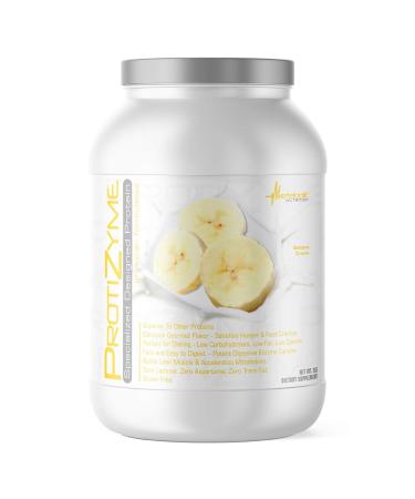 Metabolic Nutrition - Protizyme - 100% Whey Protein Powder, High Protein, Low Carb, Low Fat with Digestive Enzymes, 24 Essential Vitamins and Minerals, Banana Creme, 2 Pound 2 Pound (Pack of 1) Banana Crme