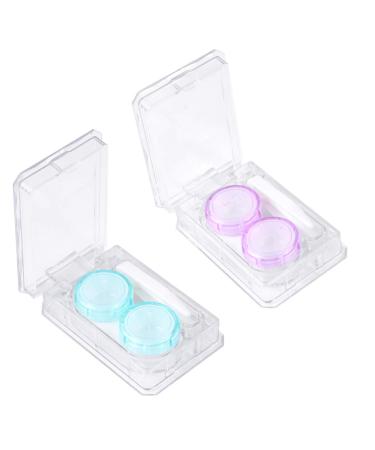 Milist accessories 2st mini container for colored contact lenses contact case holder eye contact case storage container for contact lenses contact travel contact case travel portable care set sorted color 2