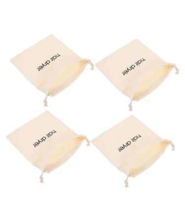 WOONEKY 4pcs Hair Dryer Storage Bag Hair Dryer Holders Travel Hair Dryer Bag Cosmetics Bag Hair Bag Fabric 33x30cm Beige