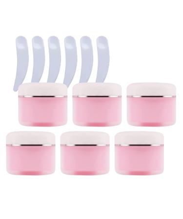 Zeoabsy 6 pieces 50ml of emptiness Double-walled plastic cream can with screw cap with silver edge plastic socket craise screw socket ointment put cosmetic can for gels creams