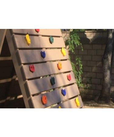 KINSPORY 10Pc Colourful Pig Nose Shape Kids Rock Climbing Holds with Blue Handles - Playground Set with Mounting Hardware - Buy Online on GoSupps.com