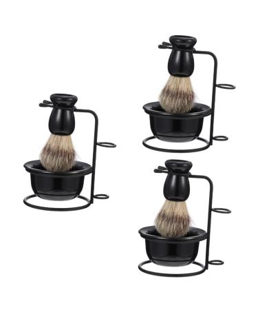 FOMIYES 3 Sets beard set cosmetology supplies razor for men mens grooming kit razor brush holder hair shaving holder shaving brush stand Wear-resistant Shaving Bowl Men Supply Beard Brush