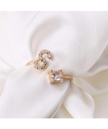 DNCG Ladies 26 English Letter Ring Ring Open Mouth Gold Ring - Buy Online on GoSupps.com