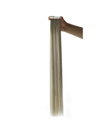 Youngsee Ombre Tape In Extensions - Real Hair - 50 cm Bright Ash Brown & Blonde - 5pcs Skin Weft #7/7/ic - Buy Online on GoSupps.com