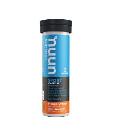 Nuun Sport + Caffeine: Electrolyte Drink Tablets Mango Orange 1 Tube (10 Servings)