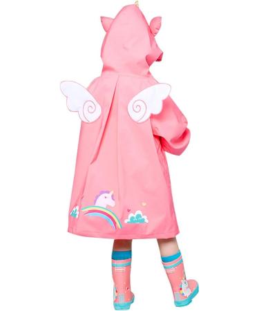 Barakara Kids Rain Poncho | Waterproof Toddler Rain Suit | Lightweight Reusable Hooded Jacket | Reflective Safety | Pink B S - Buy Online on GoSupps.com