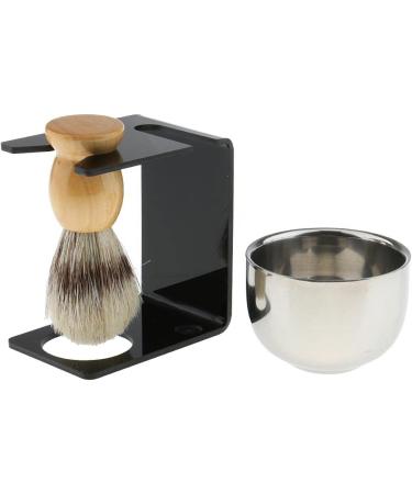 Beard Brush Stand Shaving Soap Bowl Set - 4-Piece Grooming Kit | Hair Brush Stand & Soap Dish - Perfect for Men - Buy Online on GoSupps.com