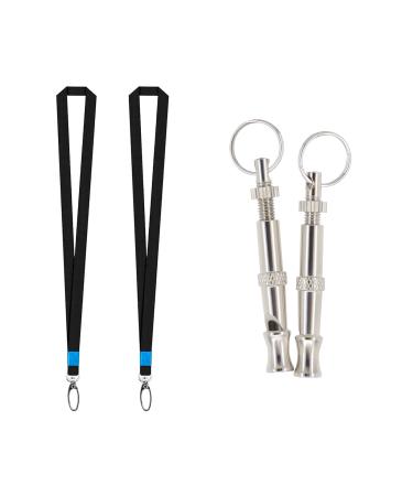 Andiker dog pipes with lanyard 2 pieces Professional stainless steel adjustable high frequency pet pipe for recall training and bark control dog education