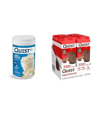 Quest Protein Powder with 24g Protein and Peanut Butter Cups with 9g Protein 12 Count