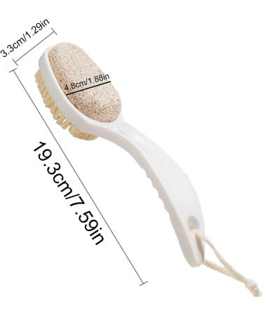 Krujecnt Pumice Stone Shower Brush - 2 in 1 Multifunctional Foot Brush Comfortable Foot Scrubber Anti-Slip Gentle Bathroom Accessories for Men and Women White - Buy Online on GoSupps.com