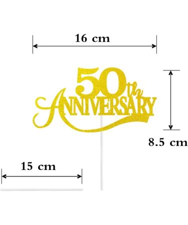 KREDHONG Golden Wedding Cake Topper 50th Anniversary Cake Topper Golden Wedding Anniversary Decorations for 50th Birthday Wedding Anniversary Decorations - Buy Online on GoSupps.com
