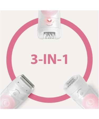 Braun Silk- pil 5 Epilator Hair Removal 3-in-1 Shaver & Trimmer Cordless Wet/Dry 100% Waterproof - White/Pink SE5-620 - Buy Online on GoSupps.com