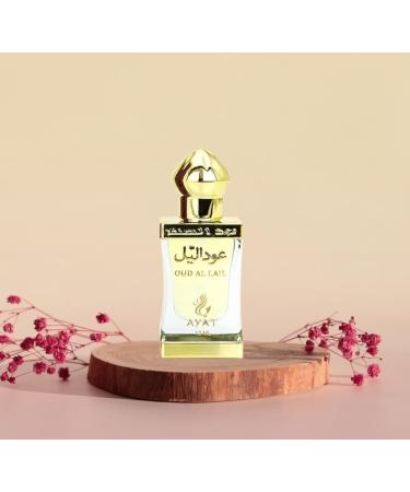 AYAT PERFUMES Perfumed Oil 12ml From Dubai | Musk Halal For Men and Women Alcohol Free | Perfume Extract/Attar For Long Lasting Scent | Arabian scent Made and Designed in Dubai (Oud Al Lail) - Buy Online on GoSupps.com