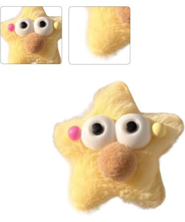 Cartoon Hair Clips Cute Adorable Hair Barrettes Lovely Hair Clips Star Hairpins Plush Barrettes Hair Accessories Women Yellow - Buy Online on GoSupps.com
