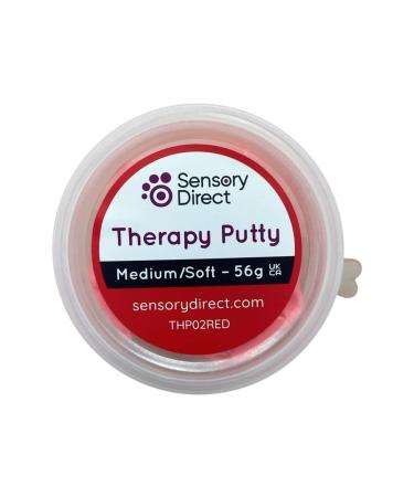 Sensory Direct Therapy Putty - Soft/Medium Red Slime | For Strengthening & Motor Skills for Autism Arthritis Sensory Disorders & Special Needs Kids & Adults | Hand & Finger Exercise | Non Toxic Red Med/Soft