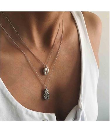 Boho Layered Shell Pineapple Choker Necklace | Vintage Cowrie Shell Beach Jewelry for Women | Perfect Gift - Buy Online on GoSupps.com