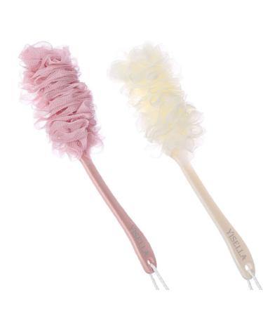 Back Brush Long Handle for Shower Sponges for Women Back Shower Scrubber Loofah On A Stick Lufa with Long Handle