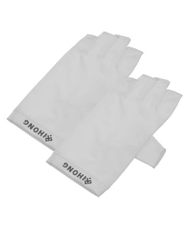 GOOHOCHY 1 Pair UV Gloves UV protection gloves nail gloves sun gloves girls glove summer sunblock gloves summer beach gloves Gel Manicures Glove gel manicure gloves for UV protection 19.5x8cm White