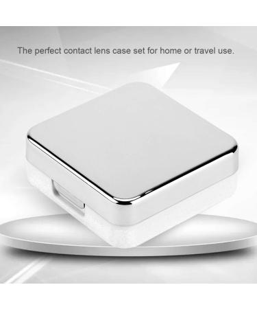 Buy Cute Silver Reflecting Contact Lens Container Set - Travel Box with Fluid Bottle & Tweezers for International Shipping - Buy Online on GoSupps.com