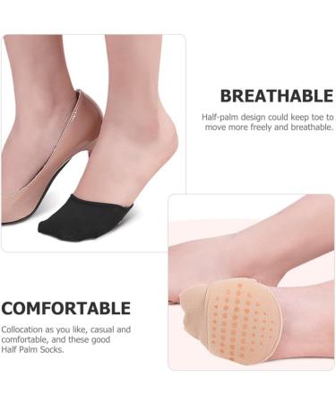Lurrose 6 Pairs Half Palm Socks - Anti-Slip Invisible Cotton Socks for Women | Summer High Heel & Forefoot Comfort - Buy Online on GoSupps.com