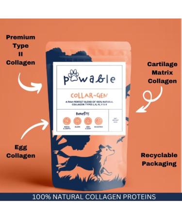 | Pawable | Collagen for Dogs Joints | Unique Dog Collagen Blend | Scientifically Proven Joint Supplement for Dogs | 225g Powder Single Pack - Buy Online on GoSupps.com