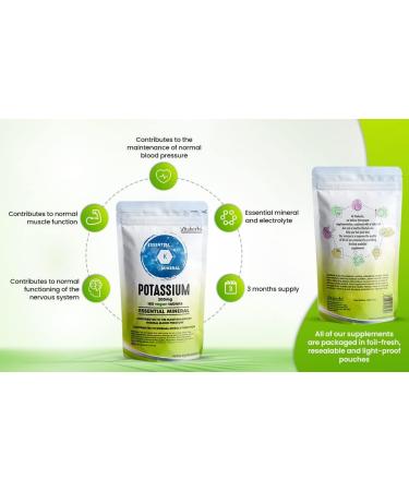 Vitaherbs Potassium Tablets - 200mg 180 Vegan Tablets - Supports Normal Blood Pressure & Nervous System - Muscle Supplement - Buy Online on GoSupps.com