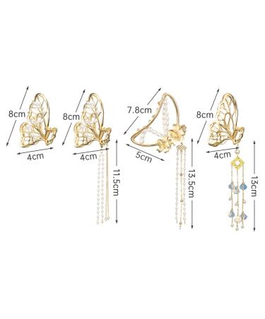 Shop Stylish Metal Hair Clips - 4-Pack Gold Butterfly Design | Fashionable & Slipproof Hair Jewelry - Buy Online on GoSupps.com
