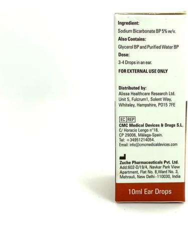 Alissa Healthcare Sodium Bicarbonate Ear Drops 5 x 10ml Bottles - Softens & Removes Ear Wax, Eases Discomfort (5 Packs) - Buy Online on GoSupps.com