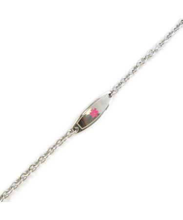 Buy Customized Pink Women s Pacemaker Medical Bracelet - Pre-Engraved Steel O-Link with Wallet Card | International Shipping Available - Buy Online on GoSupps.com