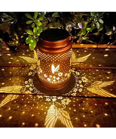 Hummingbird Solar Lantern Lights Outdoor Hanging Metal Decor Lanterns-Waterproof LED Decorative Light for Garden Patio Yard Lawn Backyard Front Porch as Gifts for Mom Grandma Women (Hummingbird 2) - Buy Online on GoSupps.com