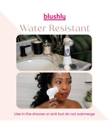 Blushly Facial Cleansing Brush - 360 Degree Exfoliating Facial Brush - Skin Care Routine Essential for Deep Cleaning - Pink - Buy Online on GoSupps.com