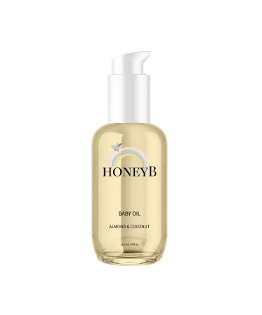HONEYB Soothing Baby Oil with Almond & Coconut Oils for Increased Hydration   Clean and Plant-Based Ingredients to Moisturize and Protect Your Baby s Delicate Skin  4 oz.