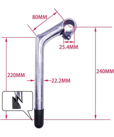 SENQI 22.2 x 225 x 4mm Gooseneck Stem | Aluminum Alloy with Teeth | BSB040 Silver - Buy Online on GoSupps.com