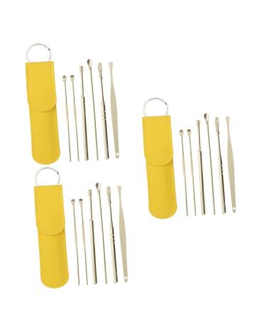 Hemoton 3 Sets Ear Picking Tool Silicone Gauges for Ears Silicone Remover Earring Cleaner Limpiador De Oidos Earwax Cleaner Tool Ear Ceaning Spoon Ear Wax Cleaner Spiral Ear Clean Tool Goldenx3pcs 11.5X2.7X1cmx3pcs