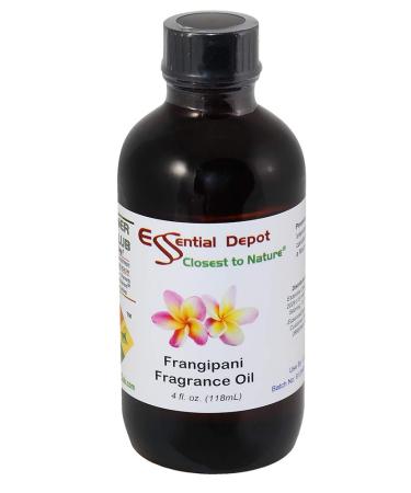 Frangipani Fragrance Oil - 4 oz - Supplied in 4 oz. Amber Glass Bottle with Black Phenolic Cone Lined and Safety Sealed Cap