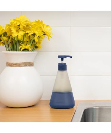 Cleancult Refillable Glass Hand Soap Dispenser - 12oz Shatter Resistant Container - Midnight Blue - Non-Slip Grip - Matte Finish - For Kitchen & Bathroom Sink - Buy Online on GoSupps.com