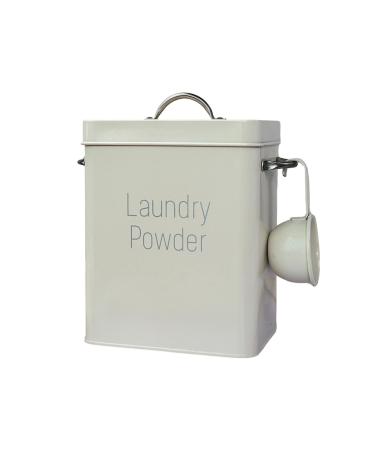 Washing Powder Bucket Laundry Detergent Powder Storage Tin Box Square Laundry Powder Storage Box Container Farmhouse Laundry Room Decor Beige