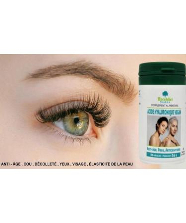 Hyaluronic Acid - Vitamin C | Anti-Aging Anti-Wrinkle Plumping | 80 HPMC Capsules | Hydration Elasticity | Face Neck Hands - Buy Online on GoSupps.com