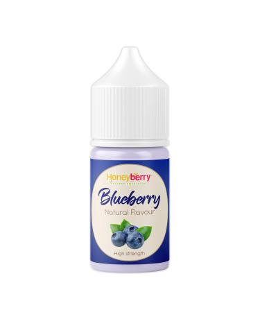 HONEYBERRY 30ml Natural Blueberry Food Flavouring Essence - Professional High Strength Edible Liquid Extract Drops - Highly Concentrated Versatile Flavour for Baking Cooking Drink Scent Cosmetics Soap Blueberry 30ml