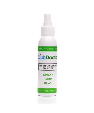 Club Doctor - Grip Enhancement Solution - Golf Grip Cleaner Spray - Makes Cleaning Grips Quick and Easy - Improve Feel and Swing Harder - Removes Dirt and Grime - 4 oz