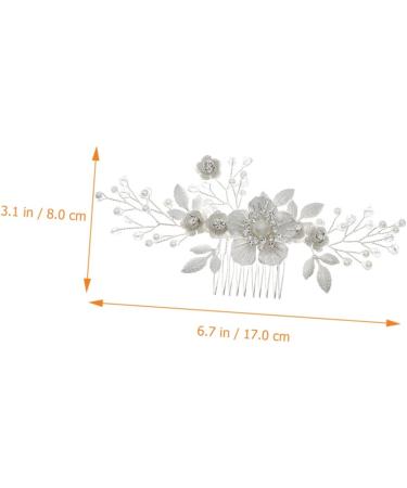 Housoutil Flower Comb Wedding White Hair Accessories Hair Jewelry Rhinestone Hair Clip Bridal Hair Accessory Pearl Headpiece Crystal Bridal White Hair Clips Rhinestone French Bride Hair up - Buy Online on GoSupps.com