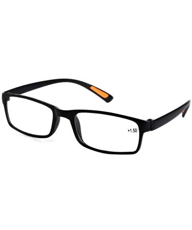 Koehope Reading Glasses Blue Light Protection Glasses Resin Framed Glasses +1.0 +4.0 Diopter Women Men Black 4.00