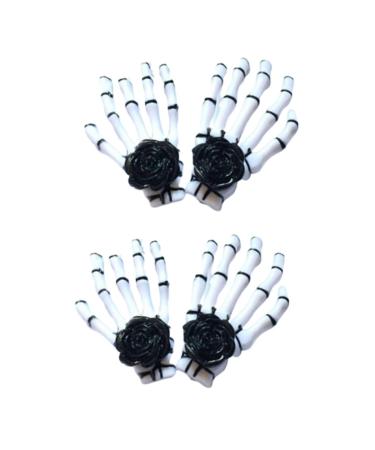 Beavorty 2 Pairs Skeleton hair clip hairpin hair clips for women barrettes for girls white decor Women hair clip halloween hairpin Gothic accessories lip gloss decorate Miss