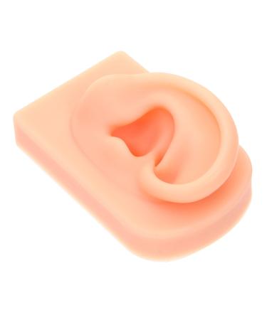 Baluue Simulation Ear Model Jewelry Ear Model Silicone Ear Body Parts for Practice Body Khaki Prosthesis Silica Gel Silicone Body Parts Earring Display Model Simulation Ear