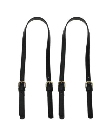 Semetall PU Leather Purse Handles 2 Pcs 65cm to 71cm Adjustable Leather Shoulder Strap Black Leather Purse Strap,Leather Shoulder Strap Purse Straps Replacement for Crossbody