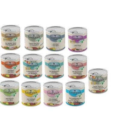 Landfleisch 30 x 800g cans of wet food - free choice from 13 varieties