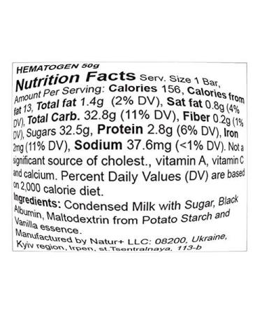 Buy Hematogen 50g (1.8 Oz) - Iron-Rich Nutritional Bars | International Shipping Available - Buy Online on GoSupps.com