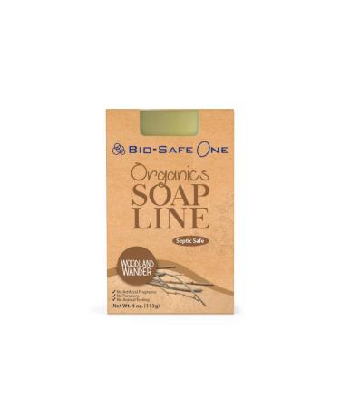 Woodland Wander Organic Soap Bar - 4 oz. All Natural Soap Bar 100% Handmade Exfoliating Bar Reduces Skin Problems & Rejuvenates Promotes Healthy Skin No GMO Made in USA